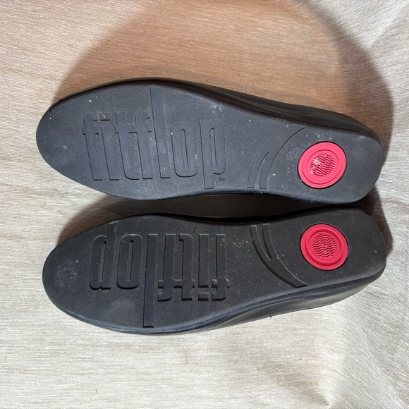 FITFLOP Sz 41 Slip On Small Platform Throughout Leather Ballet Flats Shoes - Picture 8 of 9